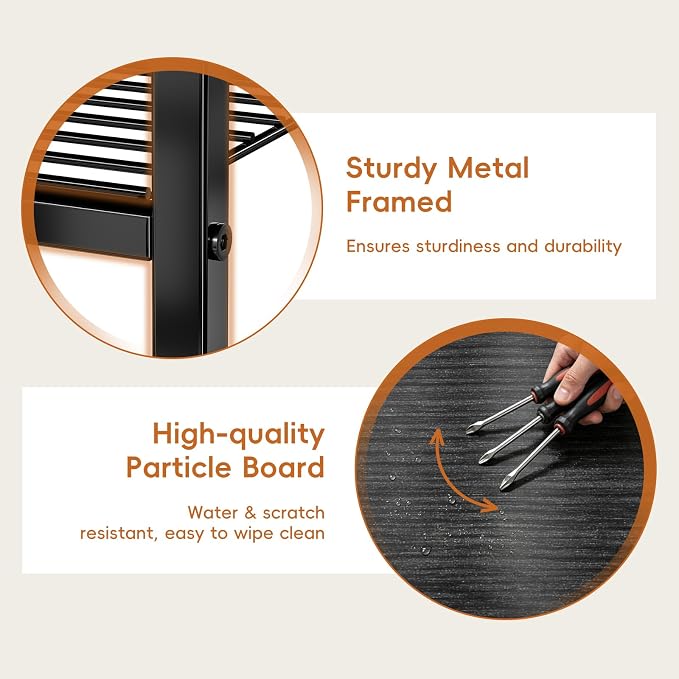 Industrial 3 Tier Printer Stand, Home Printer Wood Table - Image 6
