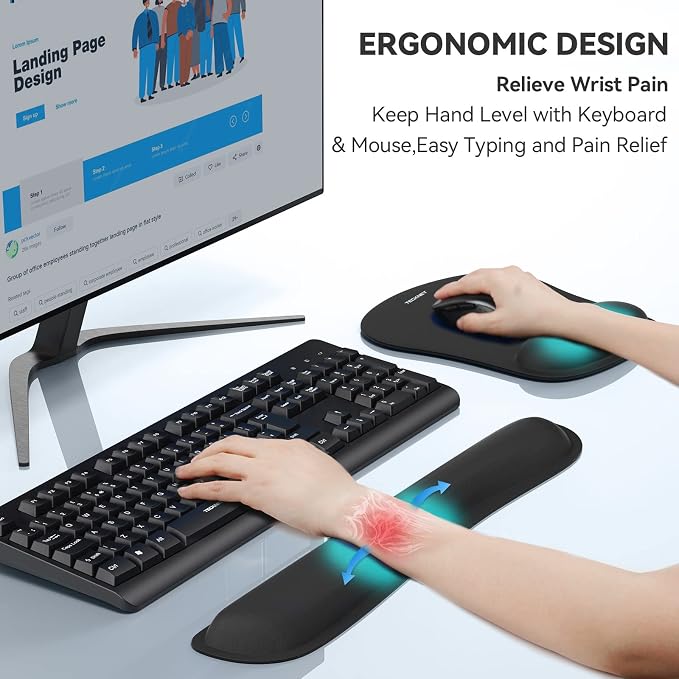 Keyboard Wrist Rest and Mouse Pad Set - Image 2