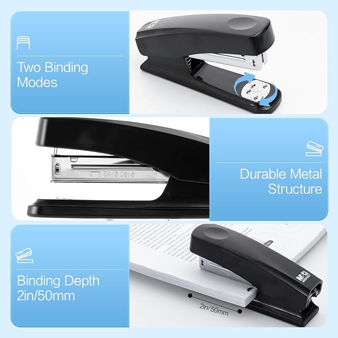 M&G Desktop Stapler with 25 Sheet Capacity, Two Binding Modes, Basic Stapler - Image 3
