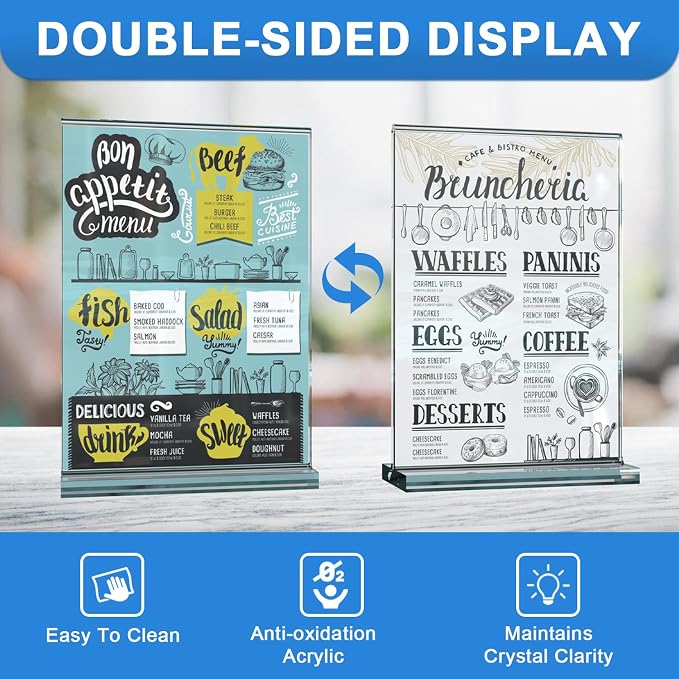 Dynta 24 Pack Acrylic Sign Holder 8.5 x 11 Inches Clear Double Sided Vertical - Image 6