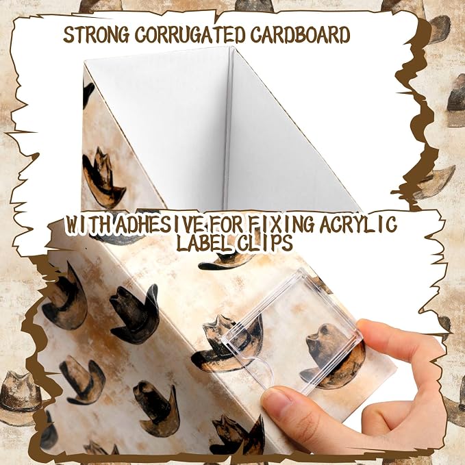 AmazingSpark Set of 4 Western Cowboy Magazine Holder Decorative Foldable - Image 4