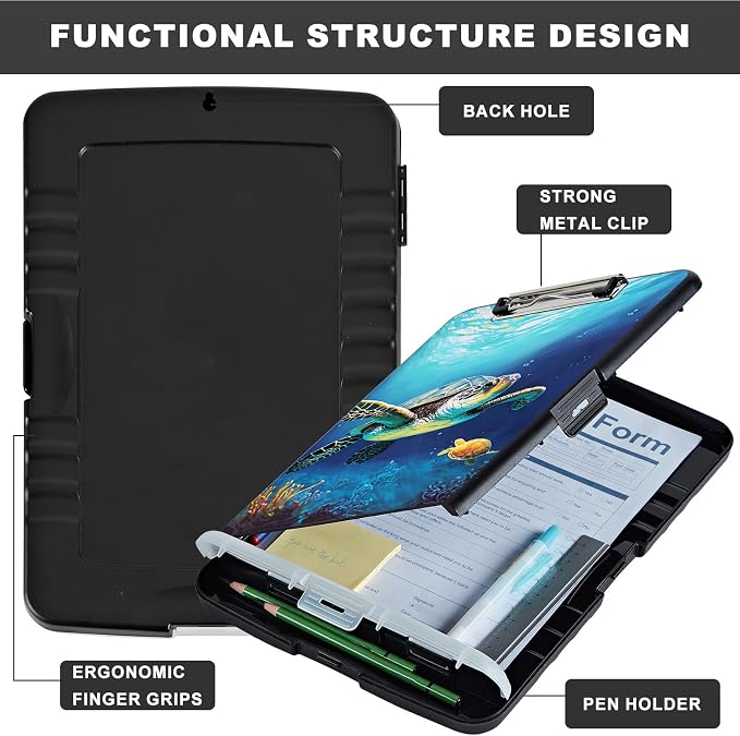 Clipboard with Storage, Heavy Duty Plastic Storage Clipboard with Low Profile - Image 6