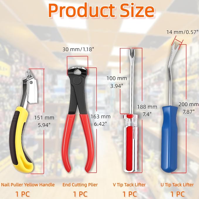 4 Pcs Staple and Nail Puller Tool Kit Set - Image 2