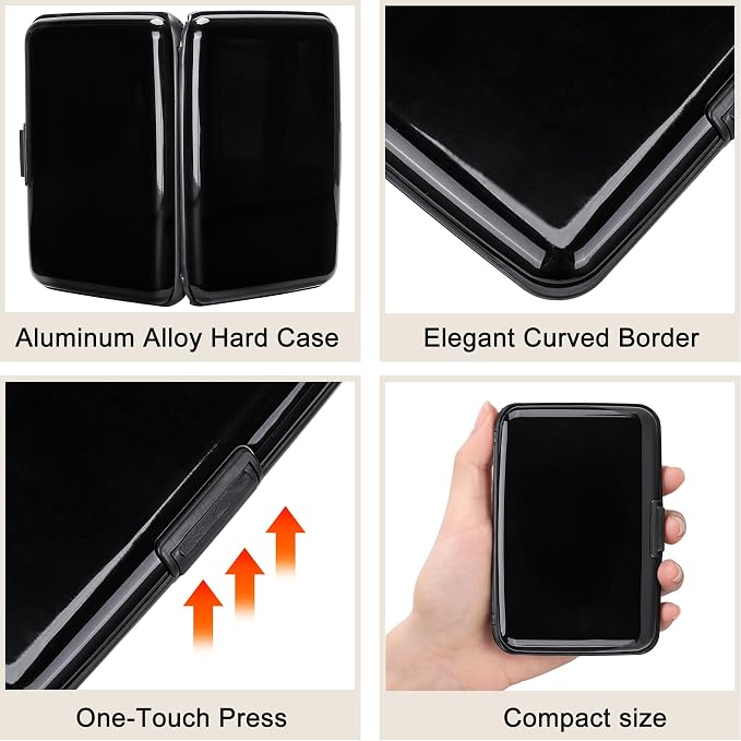 ELFISH Mini RFID Aluminum Wallet Credit Cards Holder Business Card Case Metal - Image 3