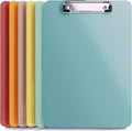 Clipboards – Set of 6 Plastic Clip Boards 8.5x11 Bulk | Colored Acrylic by OfficeSolutionsDirect