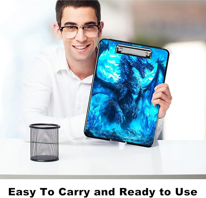 Blue Snow Dragon A4 Clipboard - Image 6