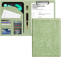 Professional Padfolio with Clipboard, Embossed Faux Leather Portfolio Folder by WAVEYU