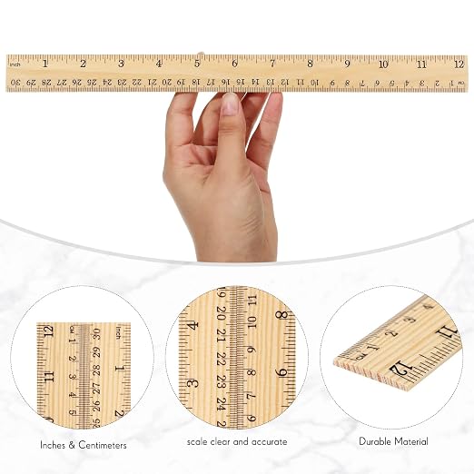 Zonon 30 Pcs Wooden Rulers Bulk 12 Inch Ruler - Image 4