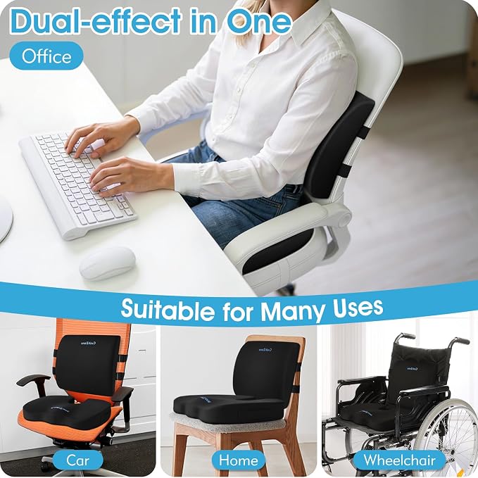 CushZone Seat Cushion, Lumbar Support Pillow - Image 5