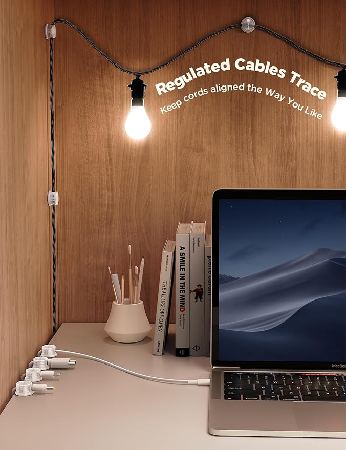 9 Pack Magnetic Cable Clips Cord Holder, Under Desk Cable Management, JOYROOM - Image 3
