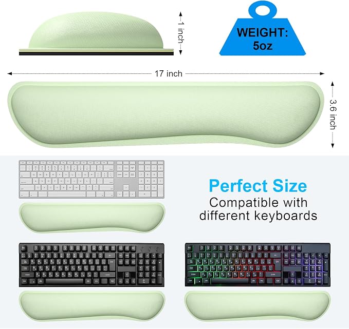 Dapesuom Enlarge Keyboard Wrist Rest, Memory Foam Keyboard Wrist Cushion - Image 6