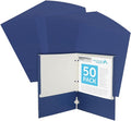 Navy Blue Folders with Pockets, Paper Navy Blue Pocket Folders with Business by BlueSummitSupplies