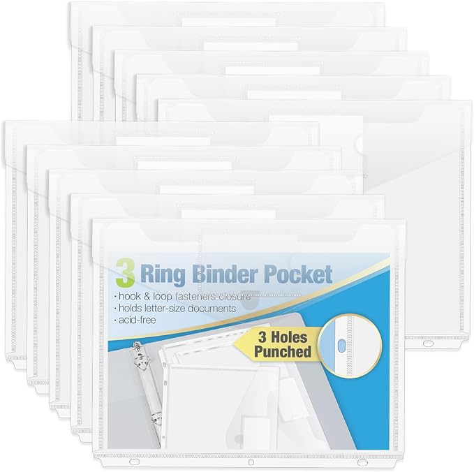 Forvencer Binder Pocket, 10 Pack Super Heavyweight Plastic Folders - Image 8