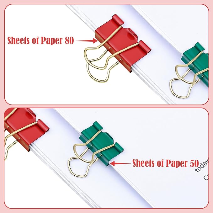 BAYTORY 40Pcs Binder Clips Colored, Binder Clips Assorted Sizes, - Image 5
