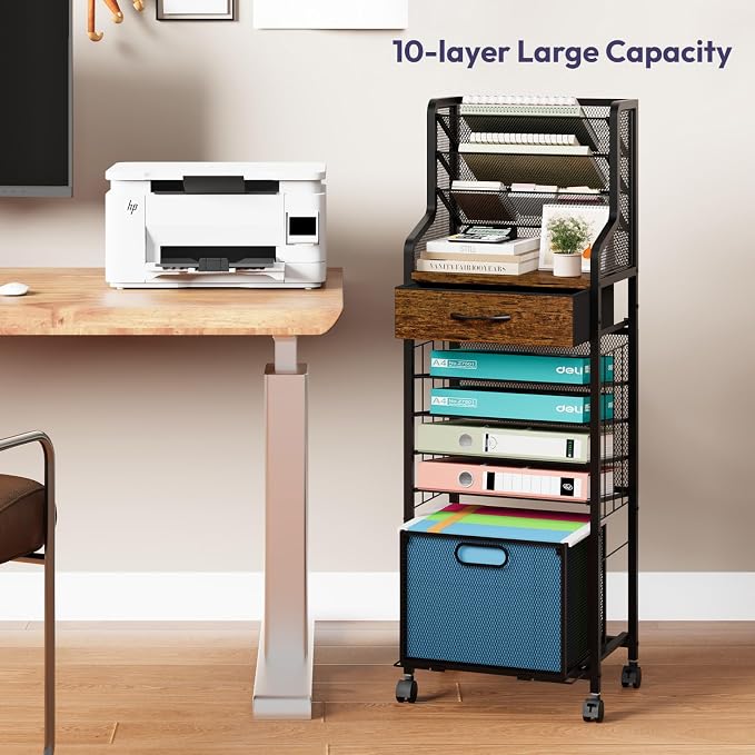 SWTYMIKI 10-Tier Rolling File Cart - Image 5
