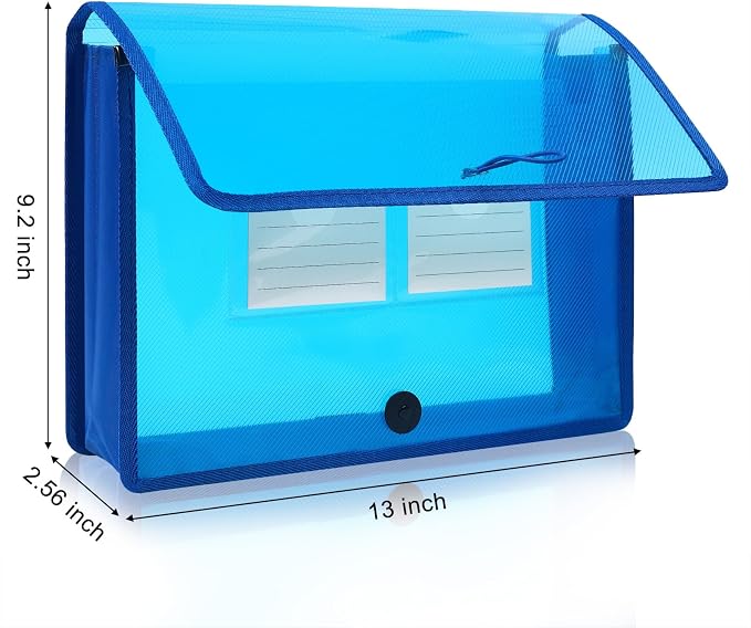 Eco-Friendly Plastic File Folders, Expanding Poly File Wallet, Transparent - Image 3
