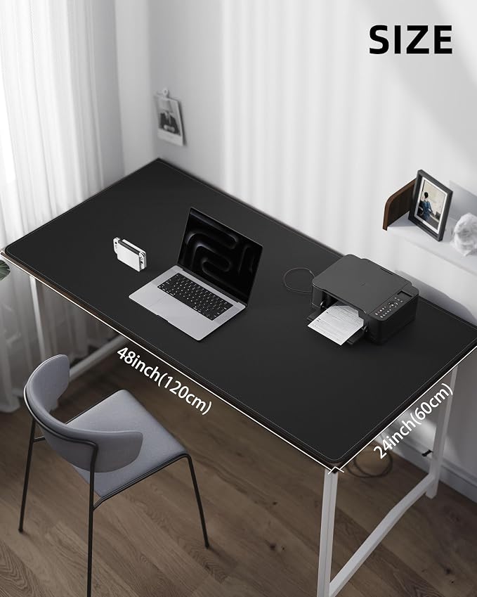 AFIING Leather Desk Pad Protector, Large Mouse Pad, Non-Slip Desk Blotter - Image 5