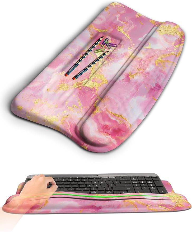 Ergonomic Wave Wrist Rest with Keyboard Stand, Cushioned Palm Rest, Comfortable by KUOSGM