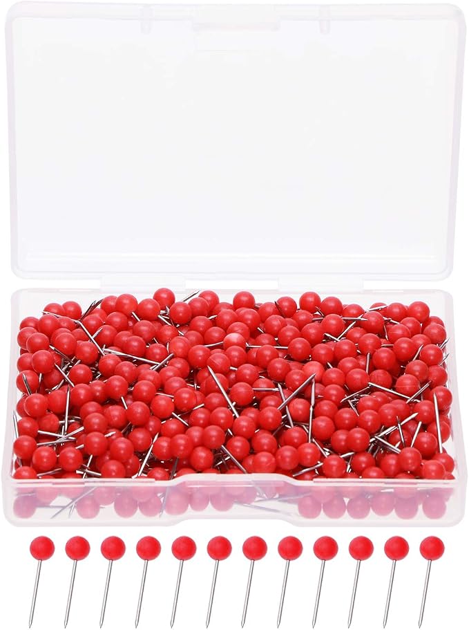 Tupalizy 1/8 Inch Small Round Ball Head Decorative Push Pins Map Thumb Tacks by Tupalizy