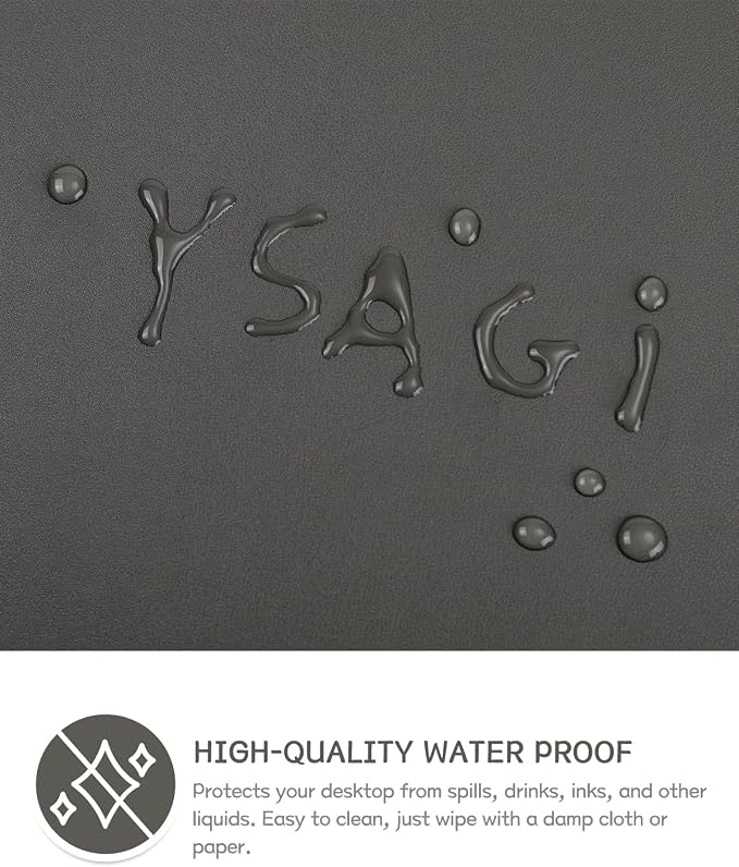 YSAGi Non-Slip Leather Desk Pad, Waterproof Laptop Computer Desk Keyboard Mat - Image 4