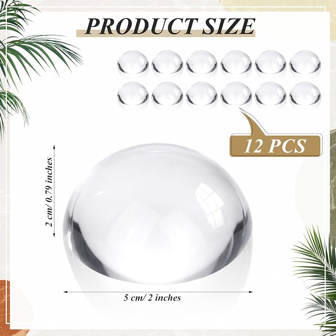 Briwooody 12 Pcs Crystal Dome Magnifier Paperweights Glass Paperweight Reading - Image 3