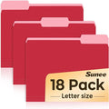 SUNEE File Folders, 18 Pack Manilla Folders 8.5 x 11, Colored File Folders Home by SUNEE