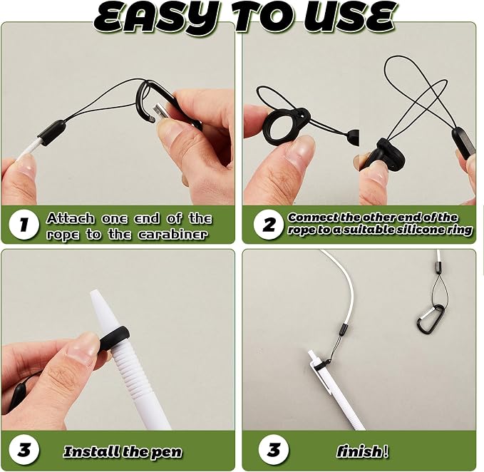 Lewtemi 10 Sets 24 Inch Pen Leash Pen Silicone Lanyard Holder - Image 5