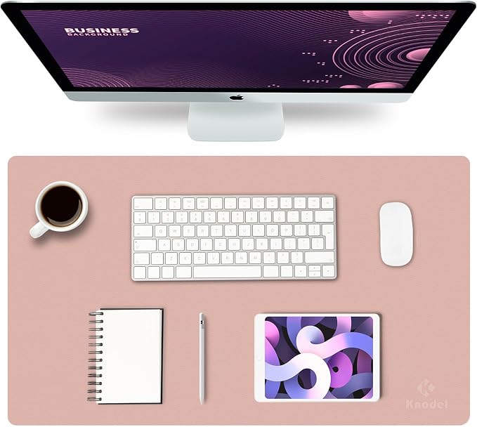 K KNODEL Small Office Leather Desk Mat, Mouse and Keyboard Pad, Computer and by K+KNODEL