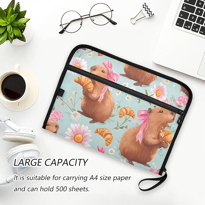 Expanding File Folder Bow Capybara Accordion File Organizer 13 Pockets Document - Image 5