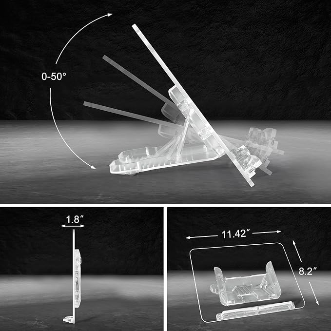Acrylic Book Stand for Reading, Portable Book Holder for Desk, Angle Adjustable - Image 5