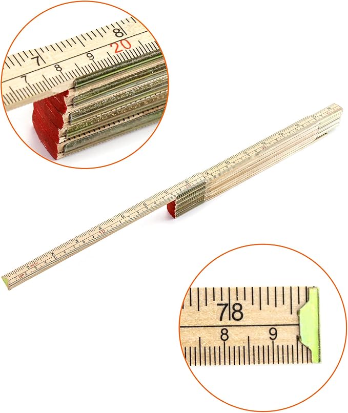 QWORK Folding Wood Rule, 2 Pack, 6FT 6 Inch Foldable Ruler - Image 4