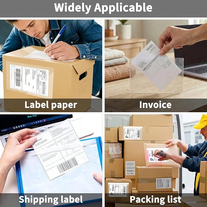 9527 Product 7.5" x 5.5" Clear Adhesive Top Loading Packing List/Shipping Label - Image 7
