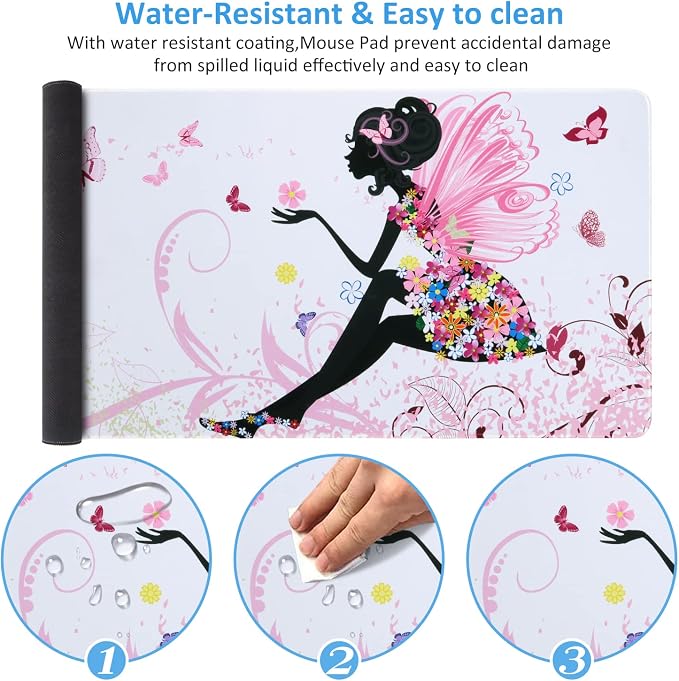 iCasso Extended Gaming Mouse Pad, Large 3mm Non-Slip Rubber Base Mousepad - Image 3