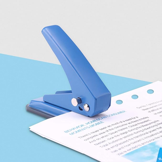 Single Hole Puncher, 1/4" Hole, 20 Sheet Capacity, 1 Pack | Metal Paper Punch - Image 6