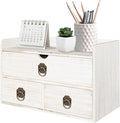 Wood Desk Organizer with Drawer, Tabletop Storage Organization Box by SEEKELEGANT