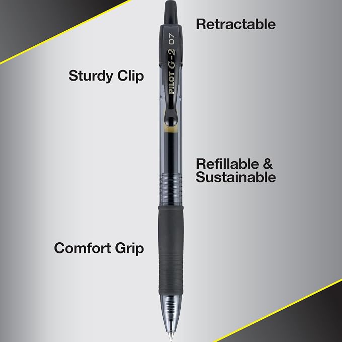 Pilot G2 Pens, Premium Refillable And Retractable Gel Ink Pens Fine Point 0.7mm - Image 5