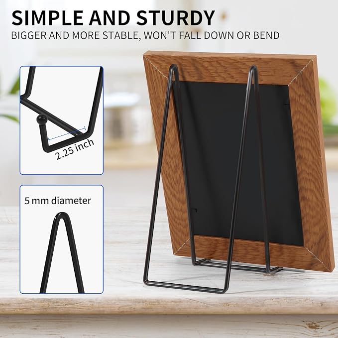 Decolore 10 Inch 3 Pack Large Black Table Easel Plate Stands - Image 3