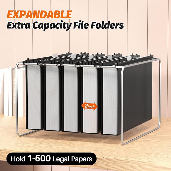 SHUTEX Extra Capacity Legal Size Plastic Hanging File Folders, 12 Pack - Image 3