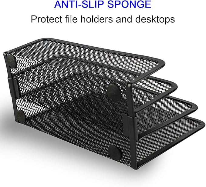 Desk Mail Organizer, File Holder Letter Sorter - Image 4