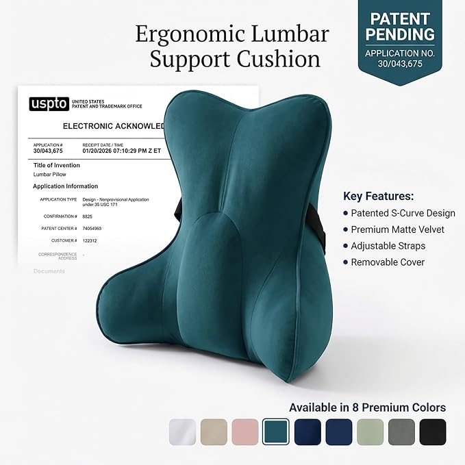 Lumbar Support Pillow for Car Seat, Office Chair, Couch & Recliner, Ergonomic - Image 9