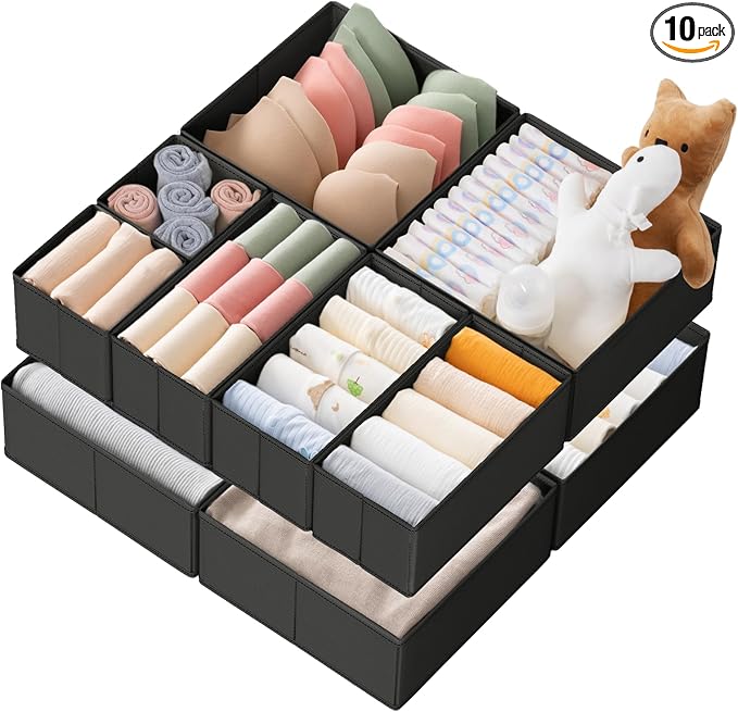 Criusia Drawer Organizer Clothes, 10 Pack Dresser Organizer by Criusia