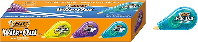 BIC Wite-Out Mini Correction Tape, No Dry Time, Long Lasting by BIC