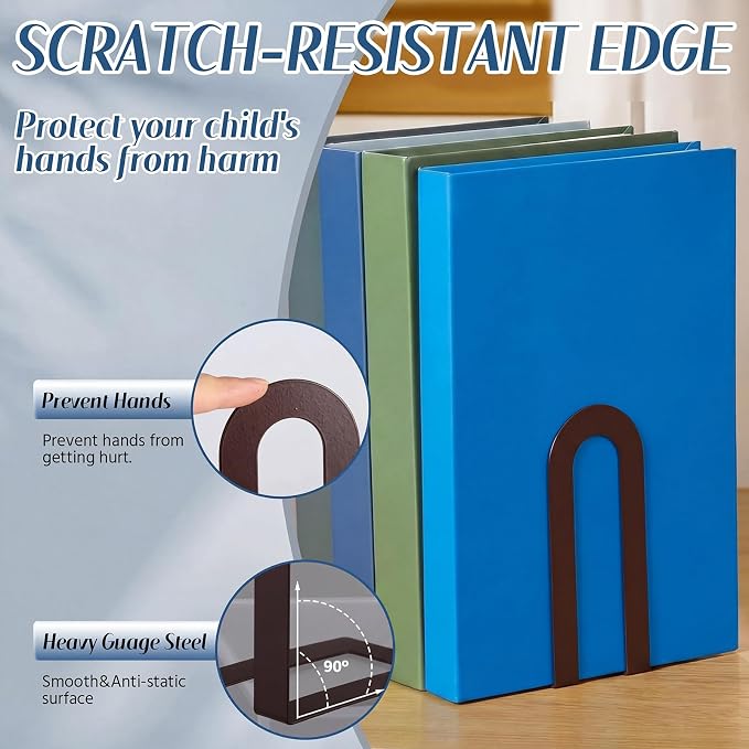 Chunful 12 Pcs Bronze Modern Metal Book Ends - Image 4