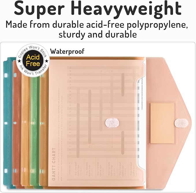 Forvencer Binder Pocket, 24 Pack Super Heavyweight Plastic Folders - Image 4