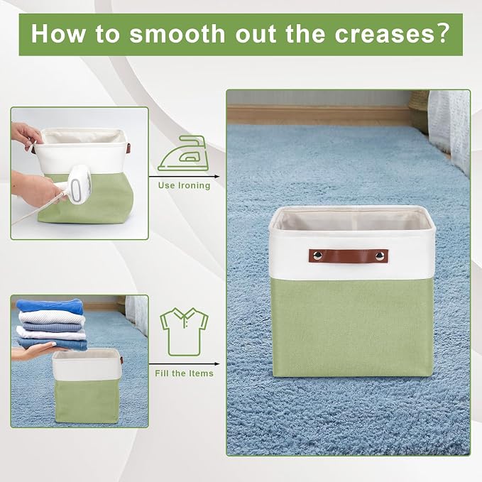 Bagnizer Collapsible Fabric Storage Cubes 11x11 Cube Storage Bins, 4 Pack - Image 5
