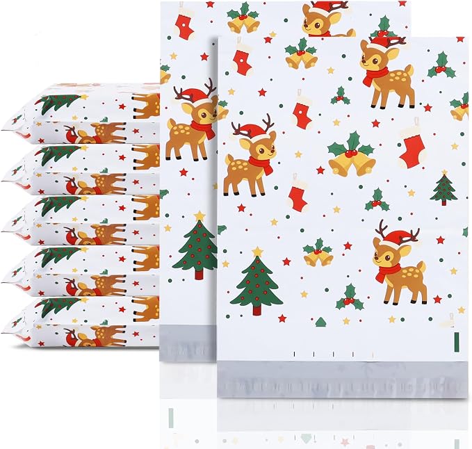 14.5x19 Inches Christmas Poly Mailers 25 Pcs Waterproof Self-Sealing Holiday by POLYSELLS