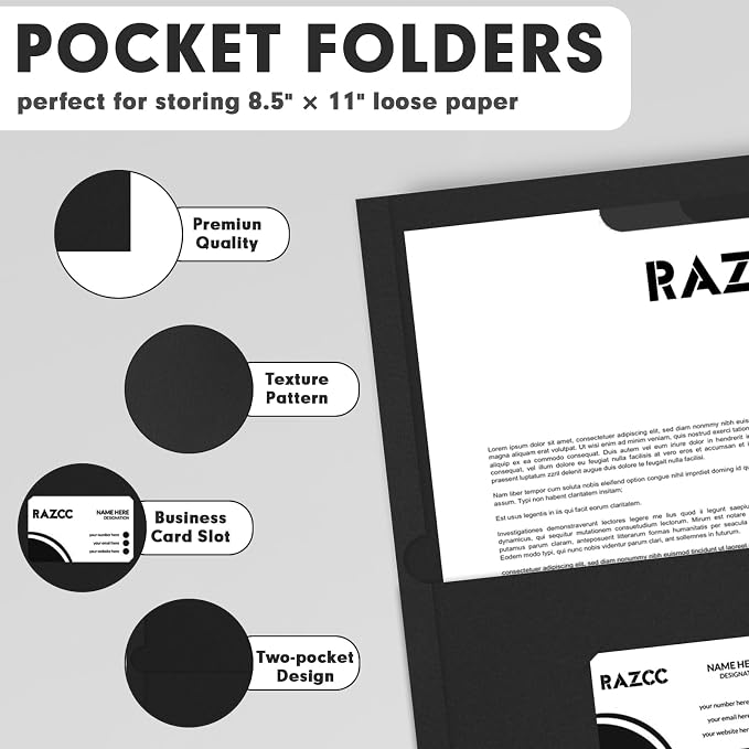 Two Pocket Folders, RAZCC 75 Pack 2 Pocket Folders Fit Letter Size Paper - Image 3
