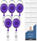5 Pack Id Badge Holder With Clip – Transparent Purple Badge Reels with Id by WillWell