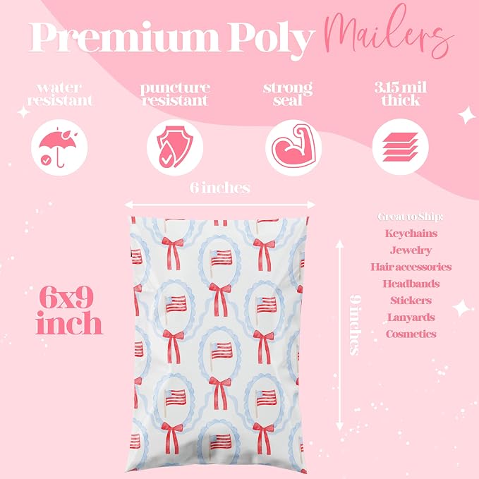 Pretty Package Store 6x9 Designer Poly Mailer 100 Pack Heavy Duty Waterproof - Image 2
