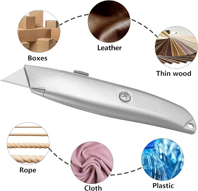 DIYSELF 2Pack Utility Knife Box Cutter Retractable Blade Heavy Duty PVC Pipe - Image 4